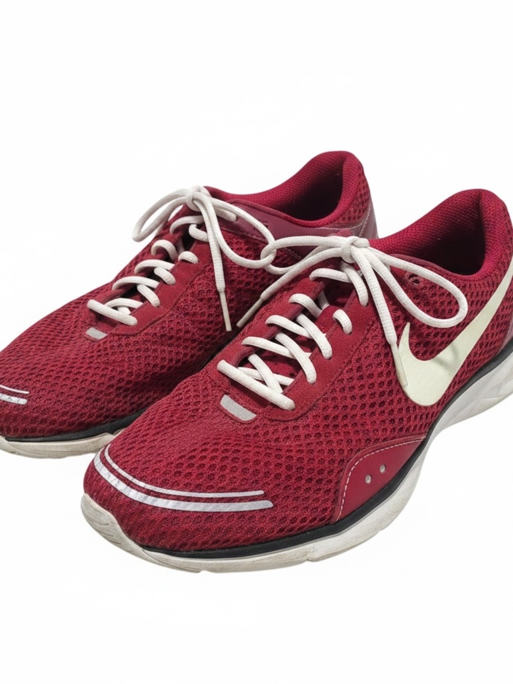 Nike Maroon Mesh Sneakers with White Swoosh